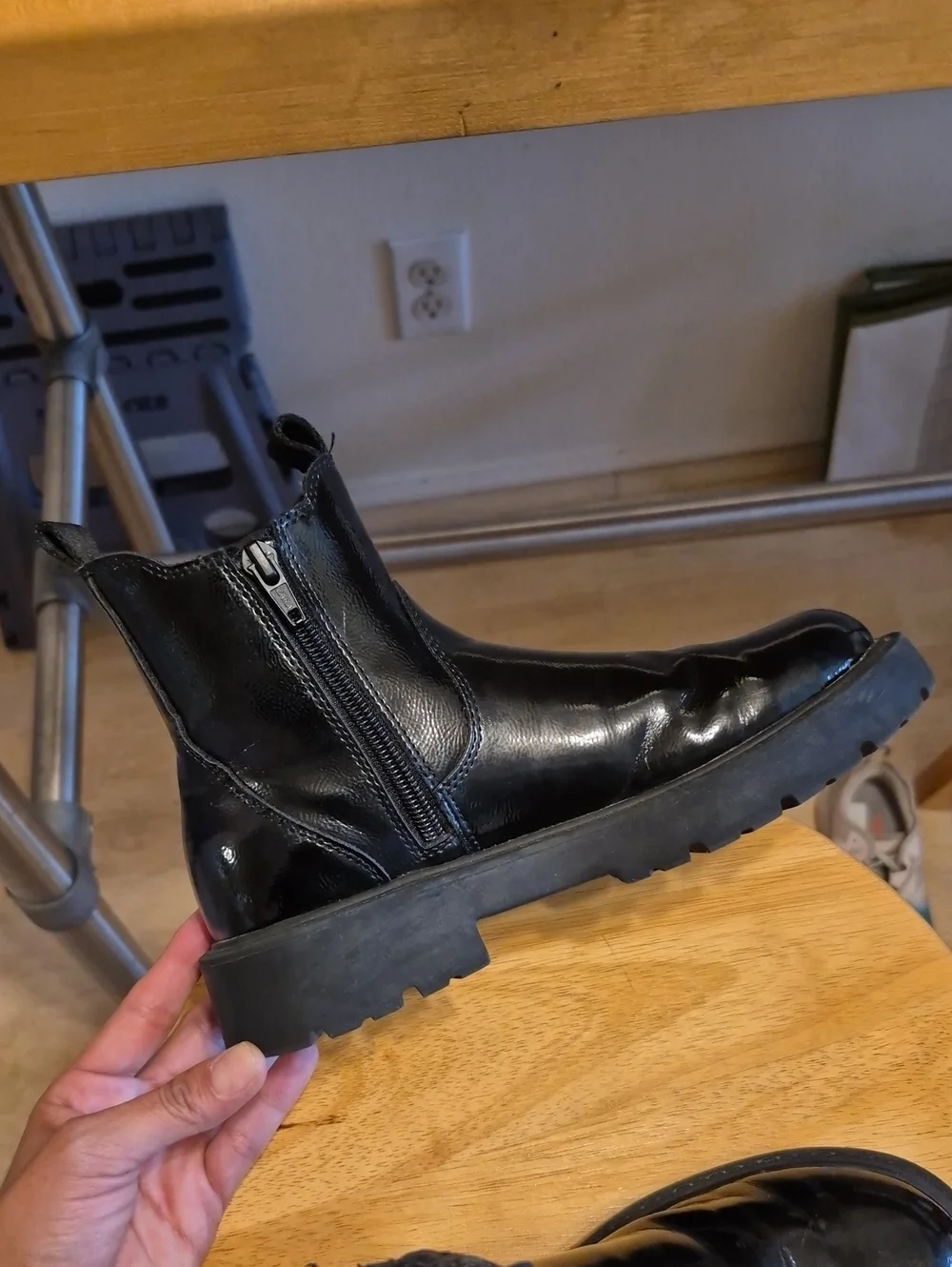 Zara Black Faux Leather Boots Kids
